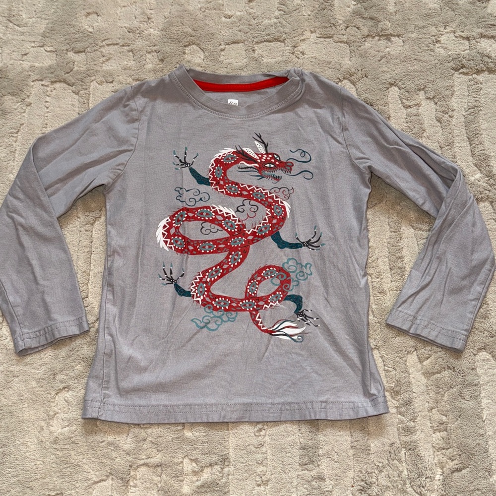 Tea Collection long sleeve Dragon Graphic Kids Shirt  6